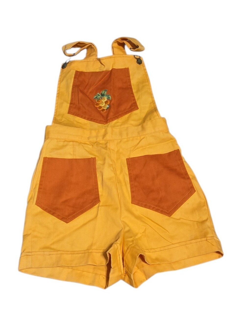 Vintage Lemon Frog For Young‎ Teens 70s Overalls Orange Fruit Retro Summer